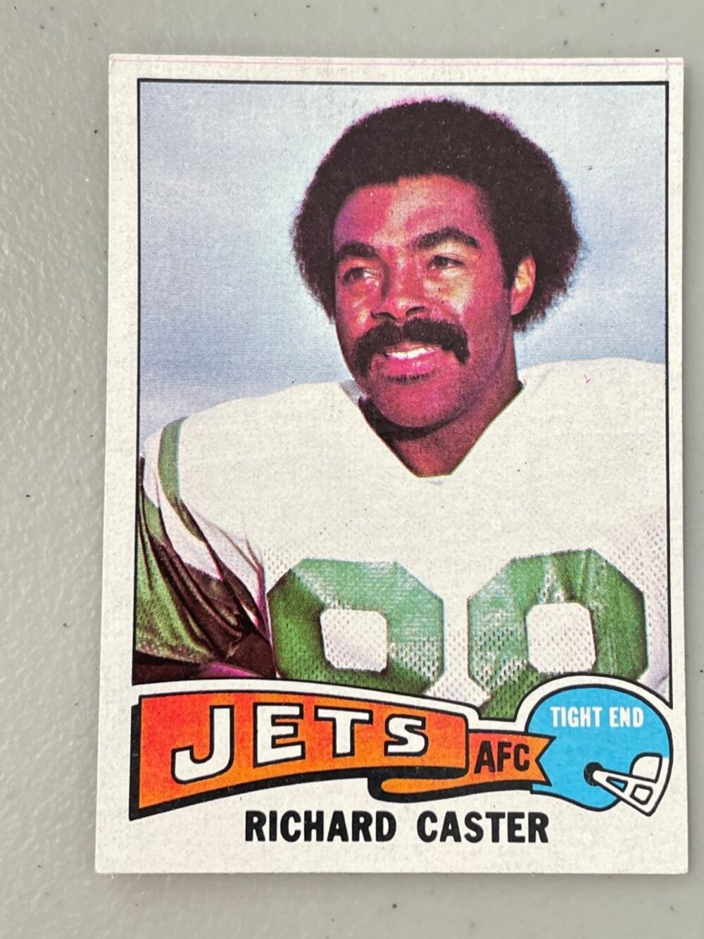 Topps 1975 Rich Caster Football Trading Card Jets Tight End No. 515 Vintage NFL